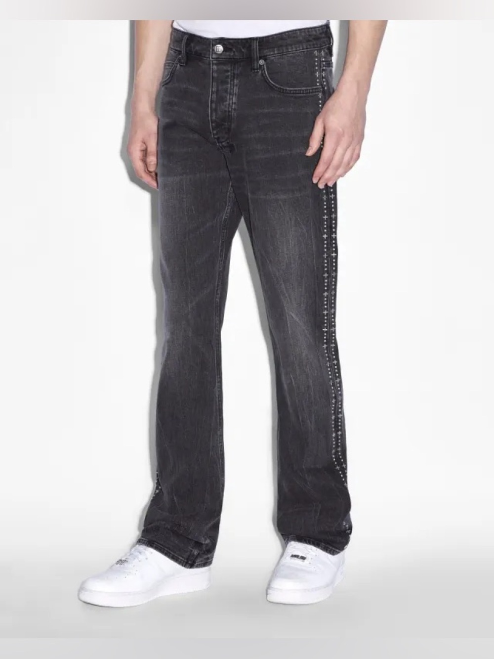 Ksubi Bronco Metalik Stripe Boot Cut Jeans